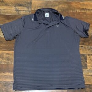 Callaway Men's Navy Striped Performance Polo Shirt